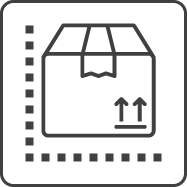 Skizziertes Paket mit Maßband als Symbolbild für die Paketgröße