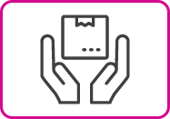 Skizzierte Hände halten und schützen Paket als Symbolbild für den Paket-Premiumservice