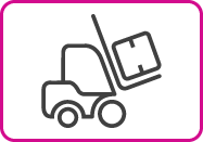 Skizzierter Gabelstapler mit Paket als Symbolbild für Versandabwicklung